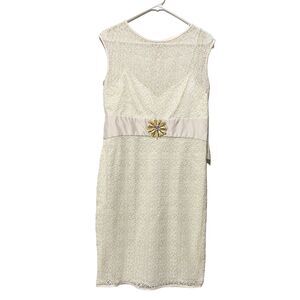Xeniya Lace Sleeveless Ivory Cocktail Dress Size 12